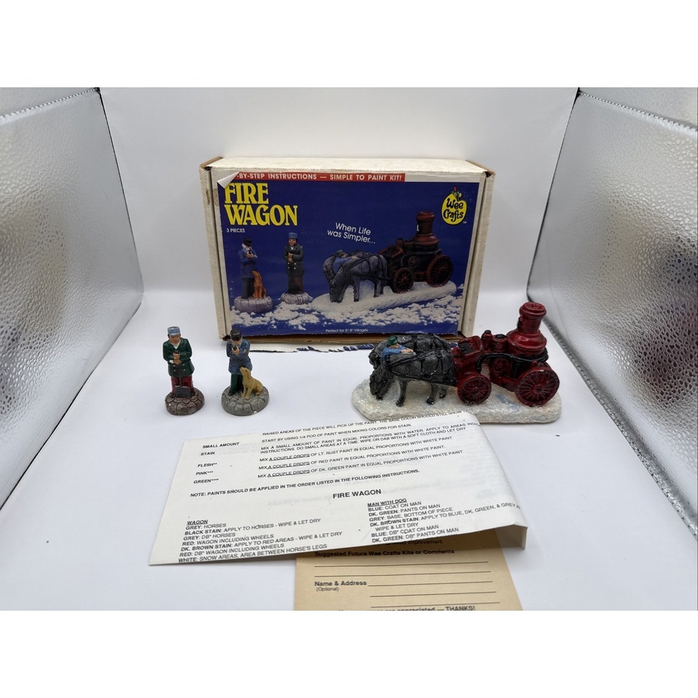 RARE Vtg Accents Unlimited Wee Crafts  Kit #21530 FIRE WAGON‎ PAINTED